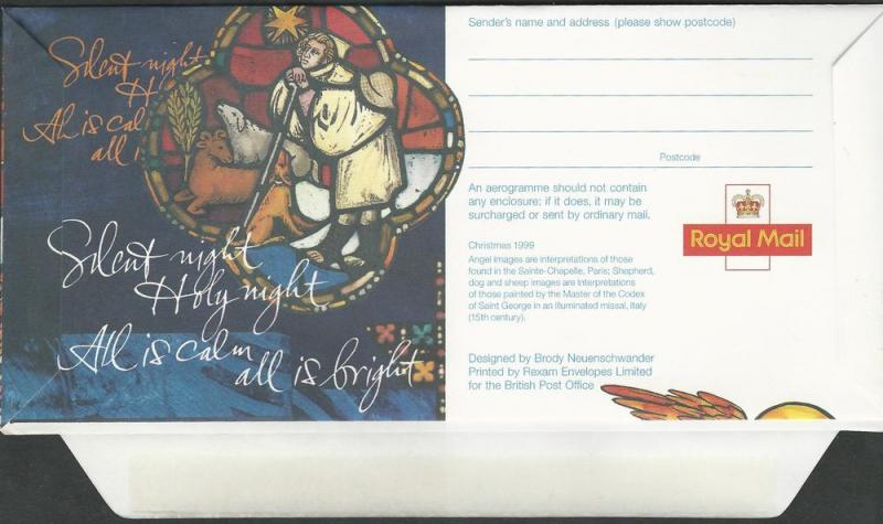 Great Britain  Christmas Aerogramme 1999 (1) Mint NH