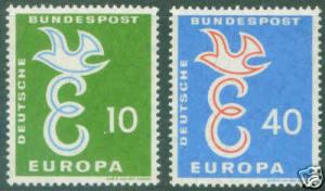 German Deutsche Bundespost Scott 790-1 MH* Europa 1958