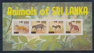 [38473] Sri Lanka 1981 Wild Animals Mammals Wild cats Deer MNH Sheet