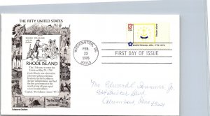 FDC 1976 SC #1682a Aristocrat Cachet, Rhode Island - DC Cancel - Single - J582