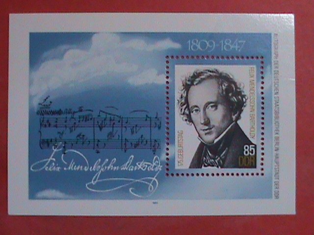 GERMANY DDR STAMP: 1984 COMPOSER: FELIX MENDELSSOHN: :MNH S/S SHEET .VERY RARE..