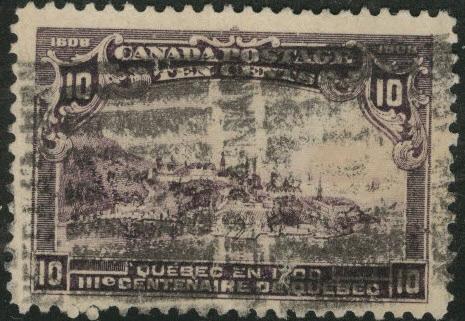 CANADA Scott 101 used 1908 10c stamp CV$125 heavy cancel