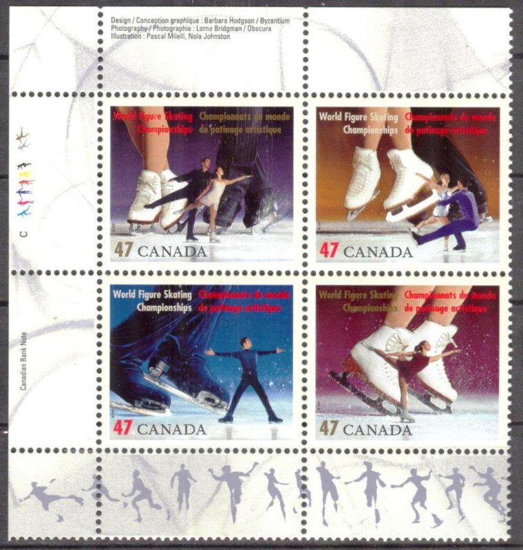 Canada 2001 Figure Skating World Championship Mi.1973/6 MNH