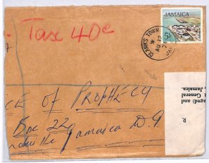 JAMAICA Damaged 1974 Part Cover *FOUND OPEN* LABEL Super CLARK'S TOWN CDS YO434