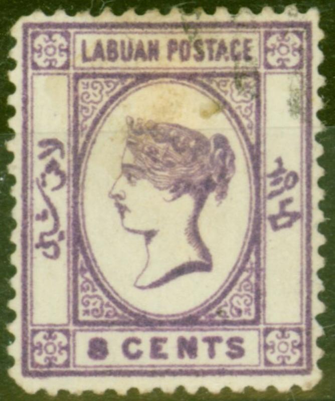 Labuan 1892 8c Violet SG41 Good Used