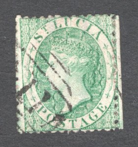 St. Lucia, Scott #6   F/VF, Used, Queen Victoria, CV $225.00 .... 6010005