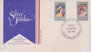 Australia 1977 Silver Jubilee First Day Cover Brisbane Cancel