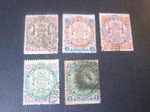Rhodesia 1896 Sc 28-9,31-3 FU