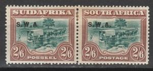 SOUTH WEST AFRICA 1927 OX WAGON 2/6 PAIR VARIETY NO STOP AFTER A