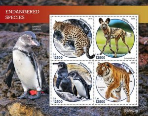 Sierra Leone 2019 MNH Wild Animals Stamps Endangered Species Tigers 4v M/S