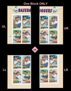 US 4080-4083 4083a Baseball Sluggers 39c plate block (4 stamps) MNH 2006