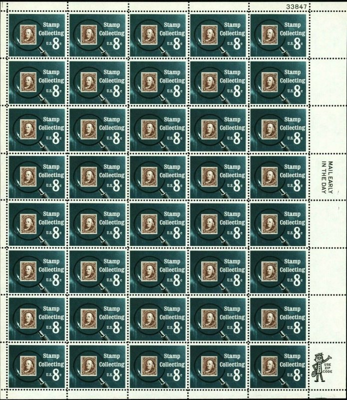 Stamp Collecting Sheet of Fifty 8 Cent Postage Stamps Scott 1474