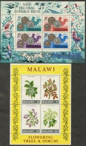 MALAWI Sc#161-164//190-194 1971-72 Six Sets & 2 S/S OG Mint Hinged