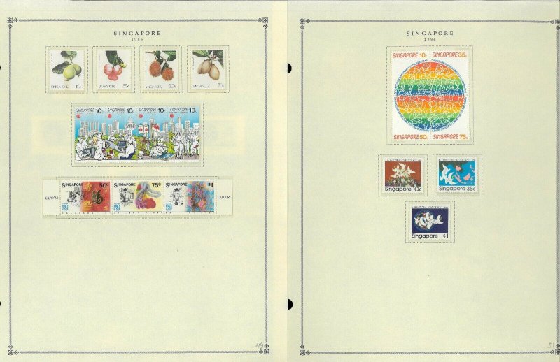 Singapore 1948-2007 MNH, LH in Mounts & Used Hinged on Scott Int. Pages