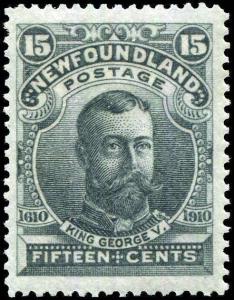 Newfoundland; Scott 103, MH15¢ Slate Grn Extra Fine Centering