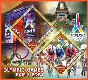 Stamps. Olympic games Paris 2024 2019 year 1+1 sheets perforated