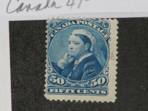 CANADA, SCOTT # 47, USED, LIGHT CANCEL