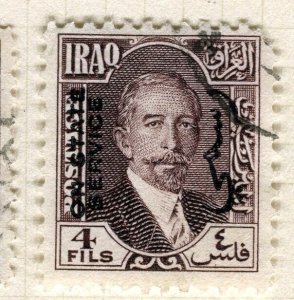 IRAQ; 1932 early Faisal STATE SERVICE issue used Shade of 4f. value