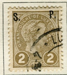 LUXEMBOURG; 1898 early Adolf OFFICIAL ' S.P. ' Optd issue fine used 2c.