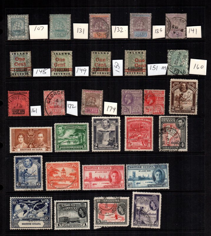 British Guiana  29  diff mint  hinged and used cat $30.00