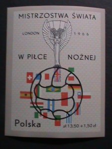 ​POLAND 1966 SC#B109 WORLD CUP SOCCER CHAMPIONSHP -ENGLAND IMPERF MNH S/S