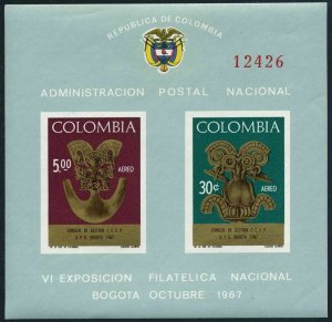 Colombia 772-C497,C496a,MNH.Mi 1111-1115,Bl.28. UPU 1967.Pre-Columbian Art.