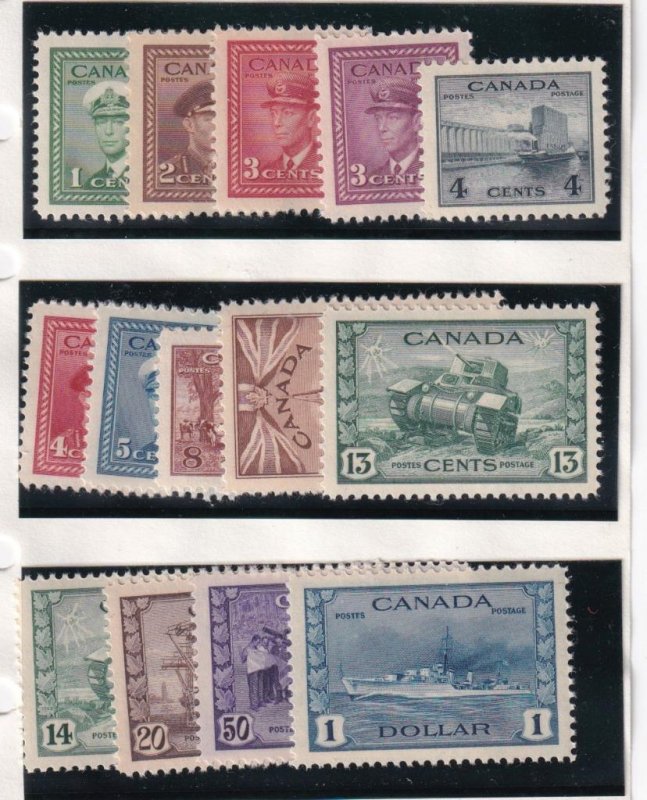 CANADA # 249-262 VF-MNH KGV1 WAR ISSUES COMPLETE SET