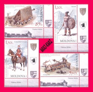 MOLDOVA 2012 History Ancient Medieval Warriors Soldiers & Military Machines 4v