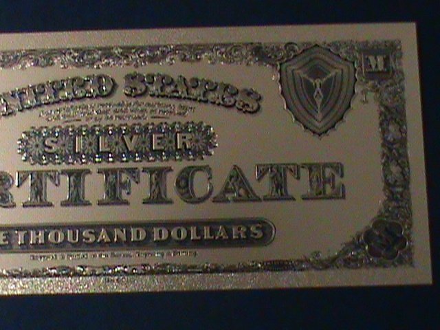 ​UNITED STATES- 24 KARAT GOLD REPLICA $1000 SILVER DOLLARS-VF WITH CERTIFICATE