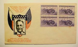 US PHILIPPINES CROSBY CACHET PRESIDENT MANUEL QUEZON  1944