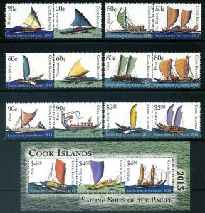 Austalia Cook Is. SAILING SHIP STAMPS and Sheet MINT **NH** Face $24.00