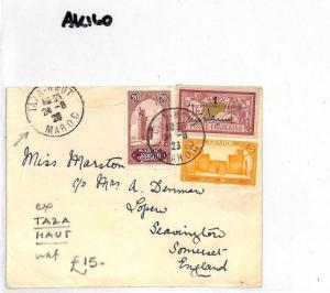 French Colonies Morocco *TAZA HAUT* Merson Franking Cover Somerset 1928 AK160