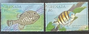 ZAYIX - 1990 Grenada #1875-1876- MNH - Fish - Marine Life