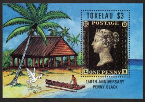 Tokelau Stamp 171  - Penny Black, 150th anniversary