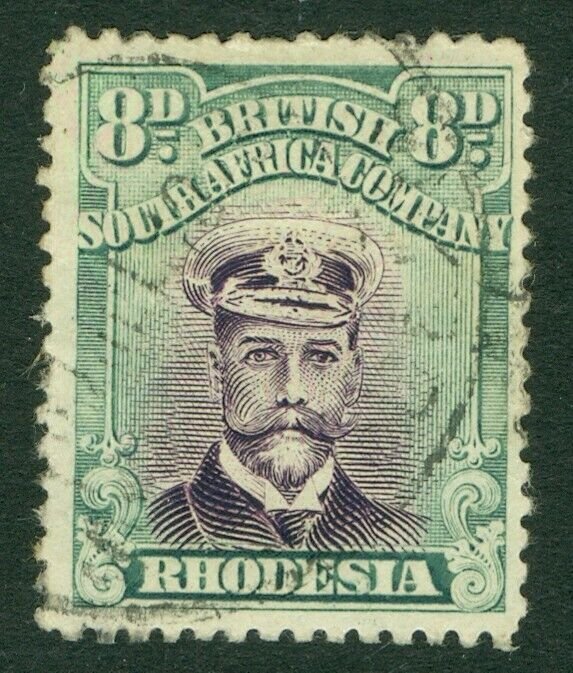 SG 297 Rhodesia 8d violet & grey-green. Very fine used CAT £90