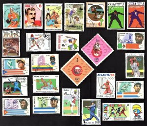 25 All Different  BASEBALL  STAMPS