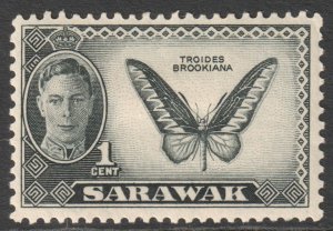 Sarawak Scott 180 - SG171, 1950 George VI 1c MH*