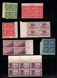 United States  7  MNH  plate blocks cat $43.00