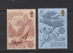 Guernsey  #222-23  (1981 Europa  set) VFMNH  CV $0.80