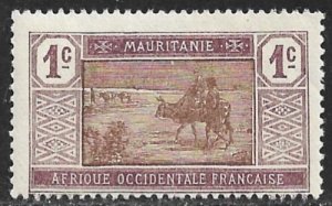 MAURITANIA 1913-38 1c Crossing Desert Pictorial Sc 18 MH