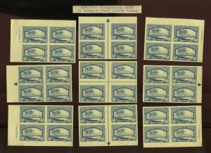 9 VINTAGE 1913-1933 SABOR OF THE MIDLAND IMPERF BLOCKS OF POSTER STAMPS (L1146)