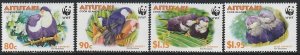 2002 Aitutaki - Sc 533-6 - MNH VF - 4 single - Lorikeets - WWF