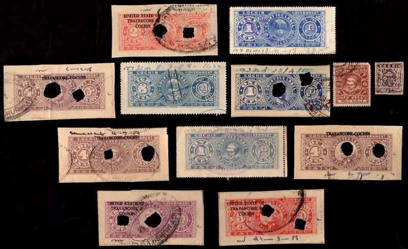 225  All Different COCHIN  Stamps  (INDIAN STATE)