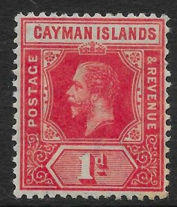 CAYMAN ISLANDS SG42 1913 1d RED MTD MINT