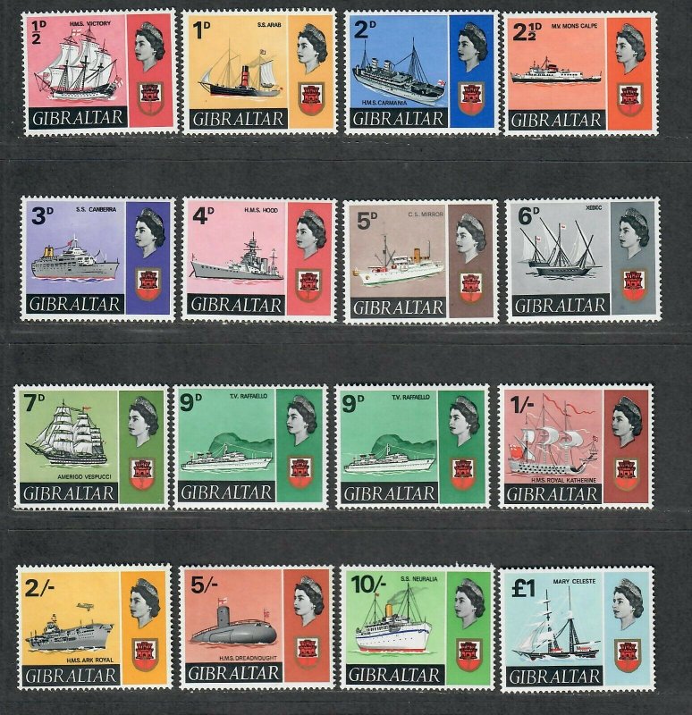 $Gibraltar Sc#186-199 M/NH/VF, complete set, #197 has corner crease, ships