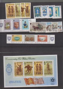 Isle of Man 1976 Year set of 18 + M/Sheet, U/Mint