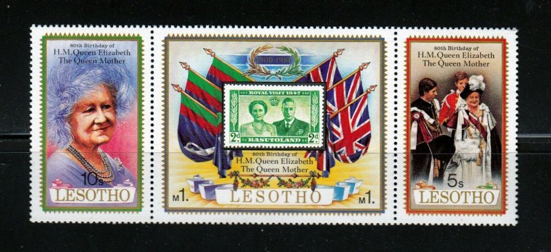 Royalty - Queen Elizabeth II - MNH Strip of 3, Lesotho