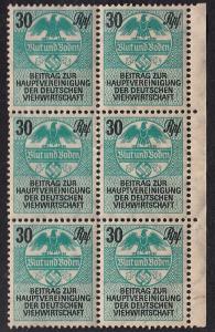 GERMANY 3rd Reich Livestock Revenues MNH Block