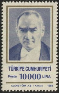 TURKEY 1992  Sc 2540  MNH  10,000L Ataturk, VF