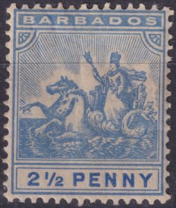 Sc# 96 Barbados 1904 - 1910 Seal of the Colony 2½ p issue MVLH CV $35.00